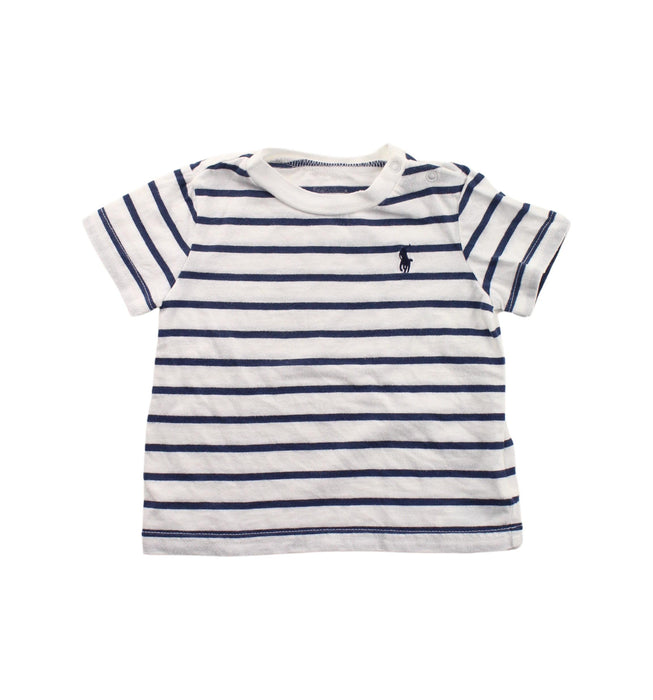 A Blue Short Sleeve T Shirts from Ralph Lauren in size 3-6M for boy. (Front View)