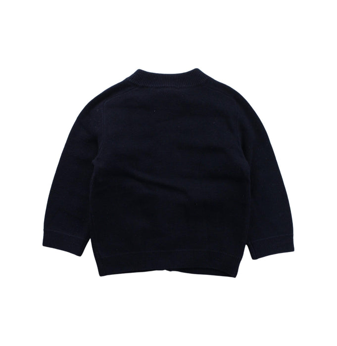 A Blue Zippered Sweatshirts from Jacadi in size 2T for boy. (Back View)
