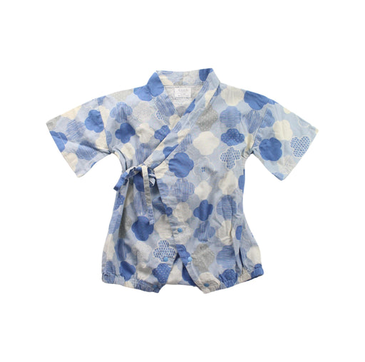 A Blue Short Sleeve Rompers from Naomi Wear in size 6-12M for boy. (Front View)