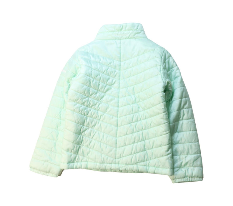 A Green Puffer/Quilted Jackets from Columbia in size 6T for neutral. (Back View)