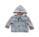 A Blue Lightweight Jackets from Bebe de Pino in size 6-12M for girl. (Front View)