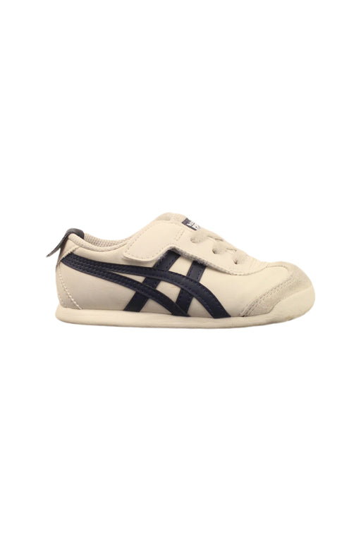A White Sneakers from ASICS in size 3T for boy. (Front View)