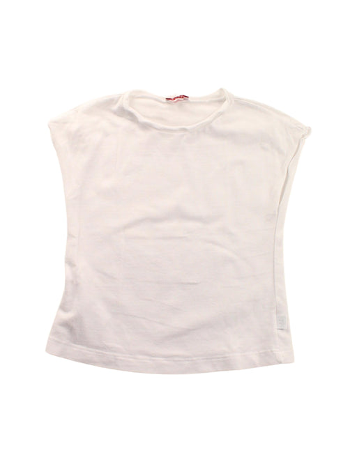 A White Sleeveless T Shirts from Il Gufo in size 2T for girl. (Front View)