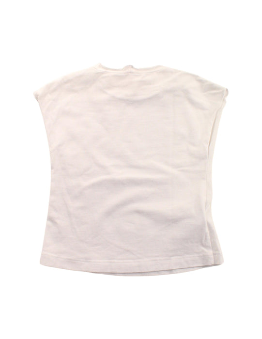 A White Sleeveless T Shirts from Il Gufo in size 2T for girl. (Back View)
