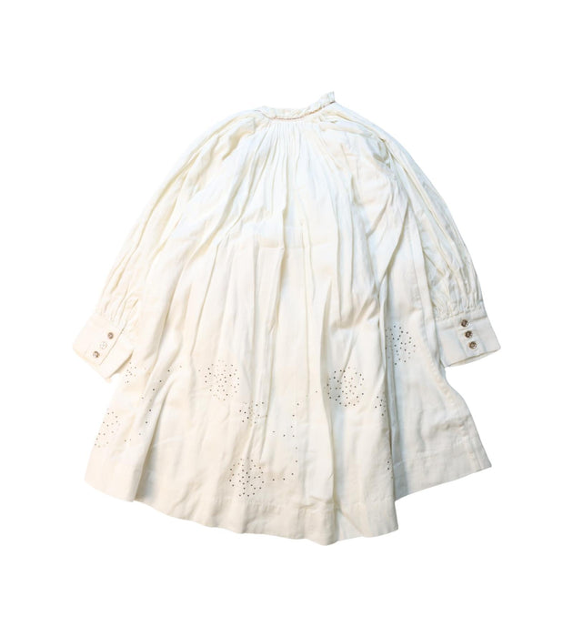 A White Long Sleeve Dresses from Velveteen in size 6T for girl. (Back View)