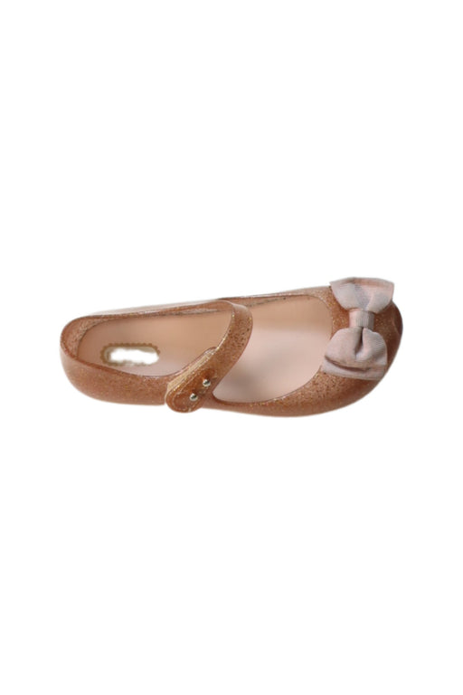 A Brown Flats from Mini Melissa in size 5T for girl. (Front View)