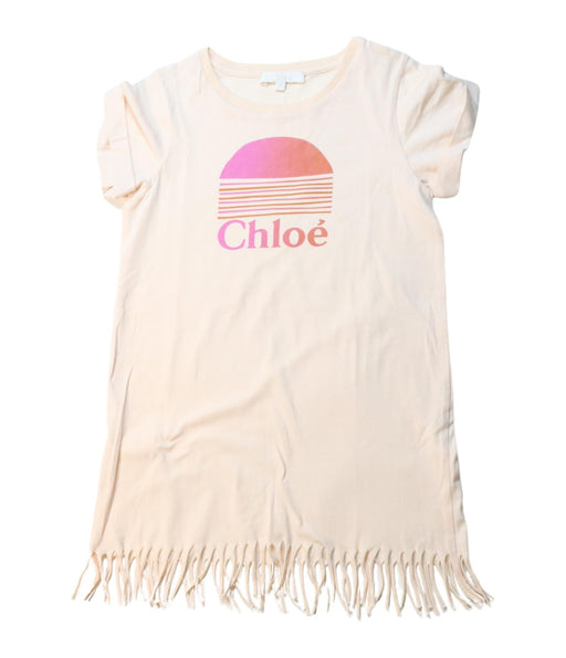 A Multicolour Short Sleeve Dresses from Chloe in size 6T for girl. (Front View)