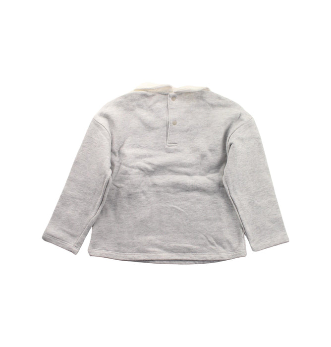 A Grey Long Sleeve Tops from Les Enphants in size 4T for girl. (Back View)