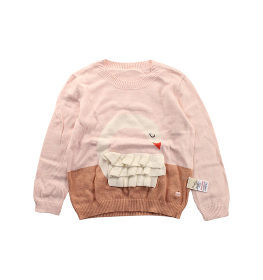 A Pink Knit Sweaters from The Bonnie Mob in size 4T for girl. (Front View)