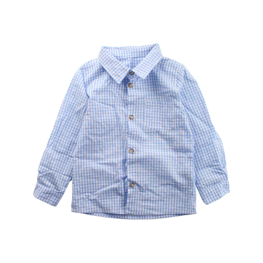A Blue Long Sleeve Shirts from Cotton Pigs in size 3T for boy. (Front View)