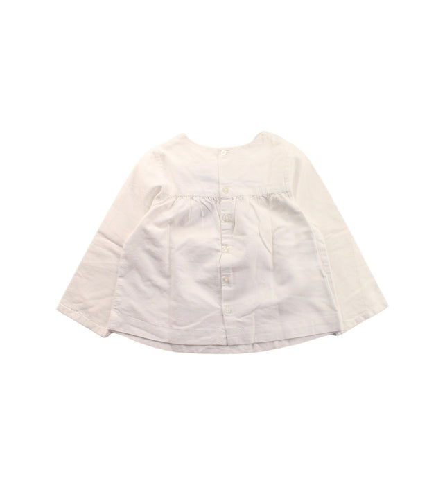 A White Long Sleeve Tops from Jacadi in size 3T for girl. (Back View)
