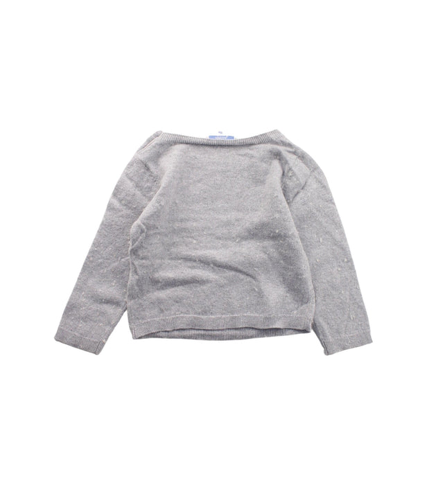 A Grey Knit Sweaters from Jacadi in size 3T for girl. (Back View)