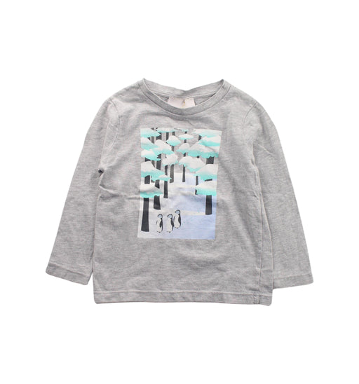 A Grey Long Sleeve T Shirts from Jacadi in size 3T for girl. (Front View)
