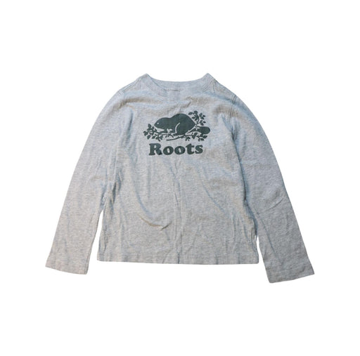 A Grey Long Sleeve T Shirts from Roots in size 5T for boy. (Front View)