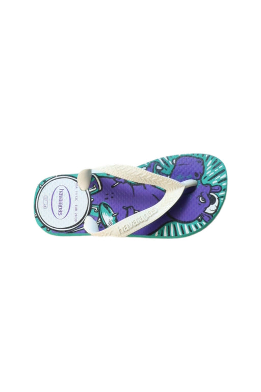 A Multicolour Flip Flops from Havaianas in size 6T for girl. (Front View)