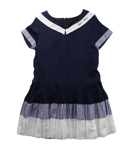 A Navy Short Sleeve Dresses from Lapin House in size 8Y for girl. (Front View)