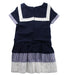 A Navy Short Sleeve Dresses from Lapin House in size 8Y for girl. (Back View)