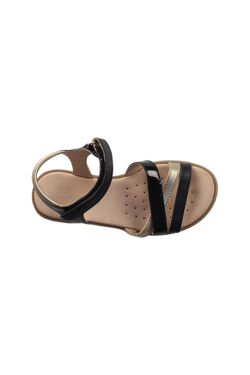 A Black Sandals from Geox in size 6T for girl. (Front View)