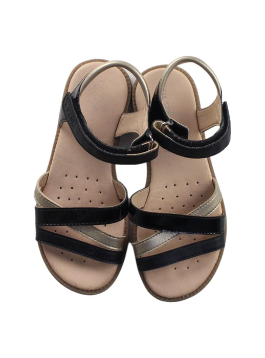 A Black Sandals from Geox in size 6T for girl. (Back View)