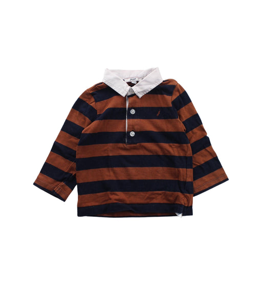 A Blue Long Sleeve Polos from Jacadi in size 12-18M for boy. (Front View)