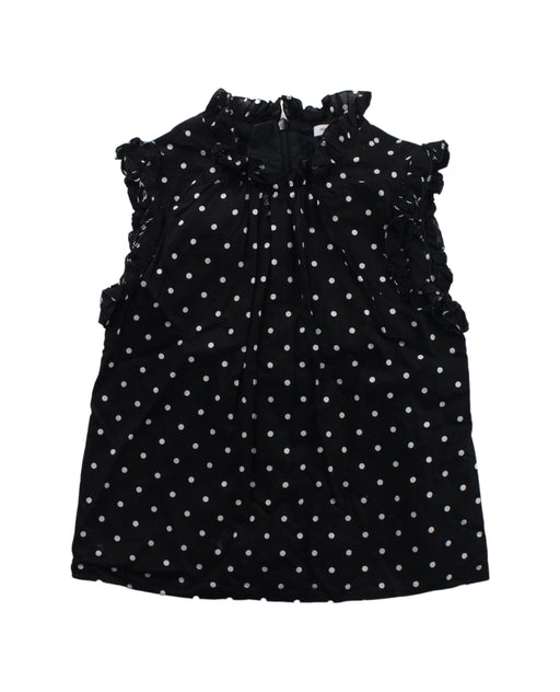 A Black Sleeveless Tops from Dolce & Gabbana in size 6T for girl. (Front View)