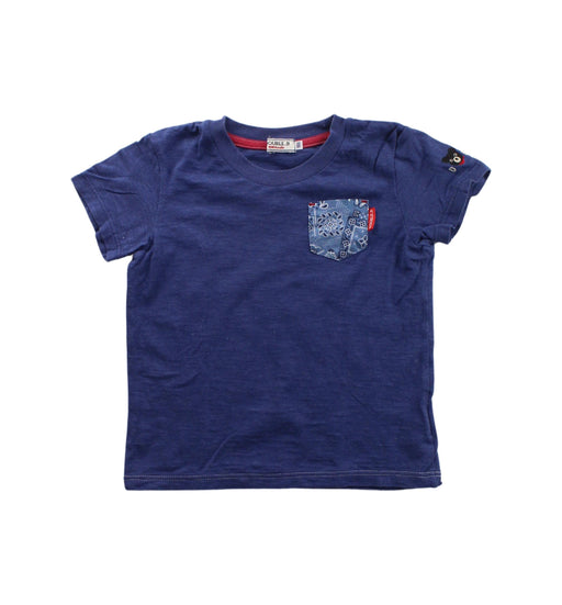 A Blue Short Sleeve T Shirts from Miki House in size 2T for boy. (Front View)