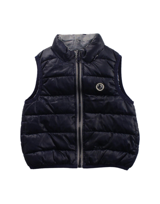 A Blue Outerwear Vests from Petit Bateau in size 6-12M for boy. (Front View)