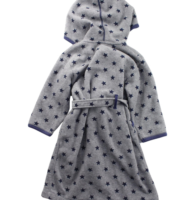 A Blue Bathrobes from Petit Bateau in size 4T for girl. (Back View)