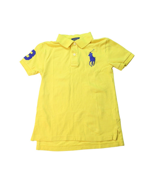 A Yellow Short Sleeve Polos from Polo Ralph Lauren in size 7Y for boy. (Front View)