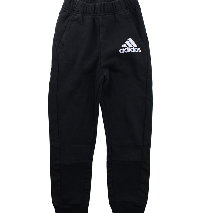 A Black Sweatpants from Adidas in size 7Y for boy. (Front View)