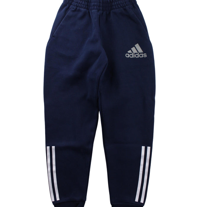 A Blue Sweatpants from Adidas in size 10Y for boy. (Front View)