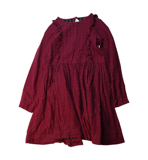 A Red Long Sleeve Dresses from Petit Bateau in size 10Y for girl. (Front View)
