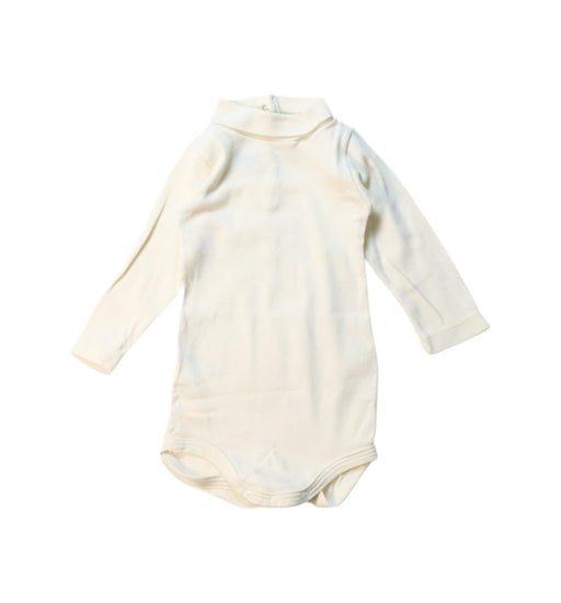 A Yellow Long Sleeve Bodysuits from Petit Bateau in size 3-6M for girl. (Front View)