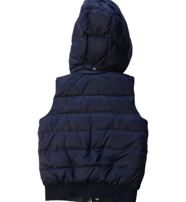 A Navy Outerwear Vests from Jacadi in size 6T for boy. (Back View)