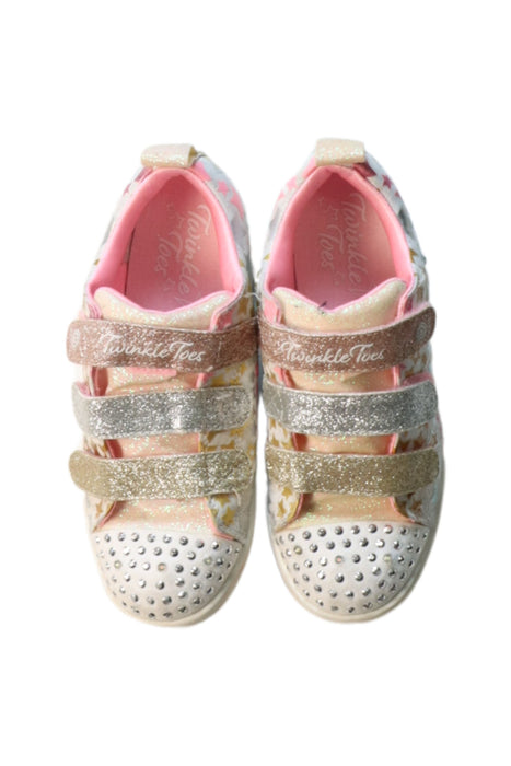A Multicolour Sneakers from Skechers in size 6T for girl. (Back View)
