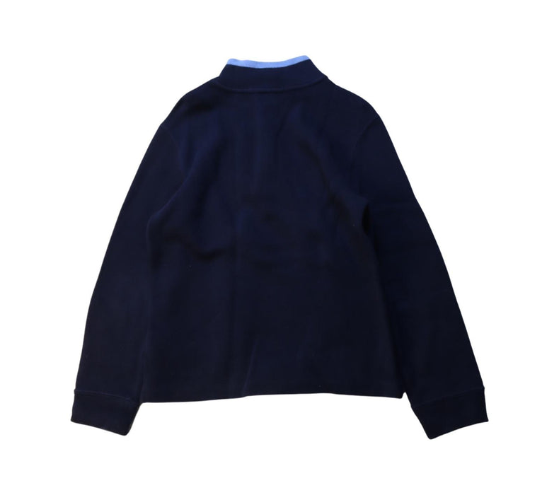 A Navy Zippered Sweatshirts from Polo Ralph Lauren in size 7Y for boy. (Back View)