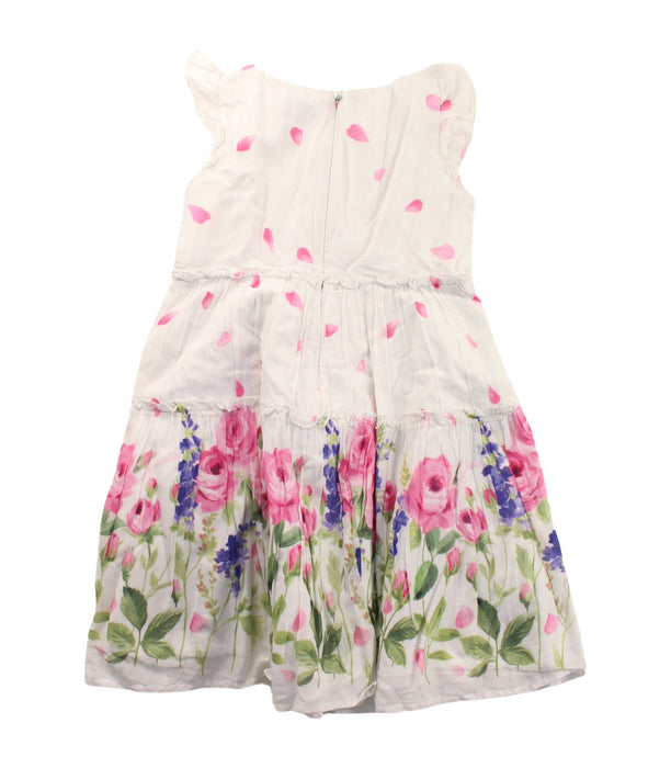 A White Short Sleeve Dresses from Monnalisa in size 4T for girl. (Back View)