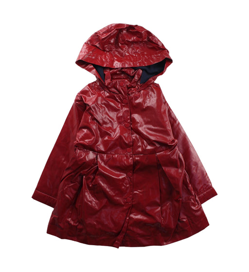 A Red Rain Jackets from Jacadi in size 3T for girl. (Front View)