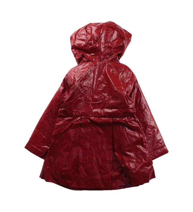 A Red Rain Jackets from Jacadi in size 3T for girl. (Back View)
