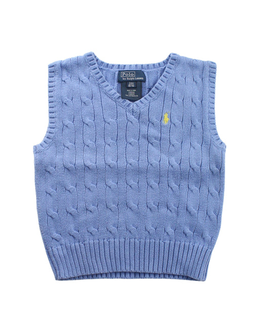 A Blue Sweater Vests from Polo Ralph Lauren in size 2T for girl. (Front View)