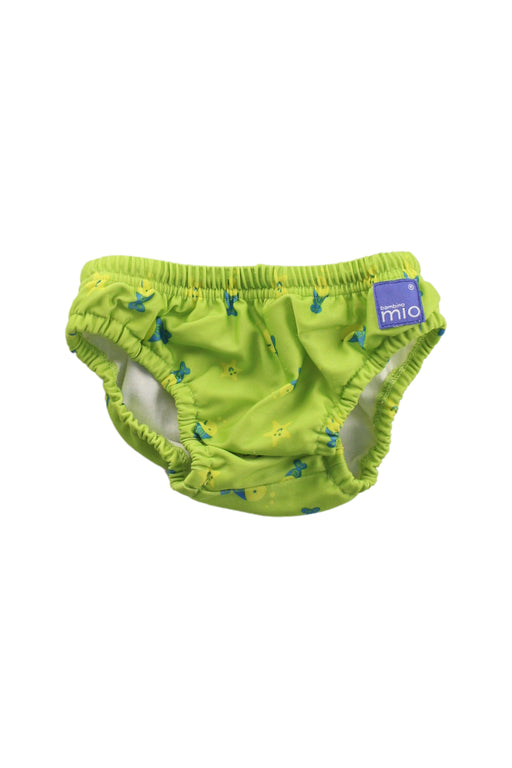 A Green Swim Diapers from Bambino Mio in size 6-12M for girl. (Front View)