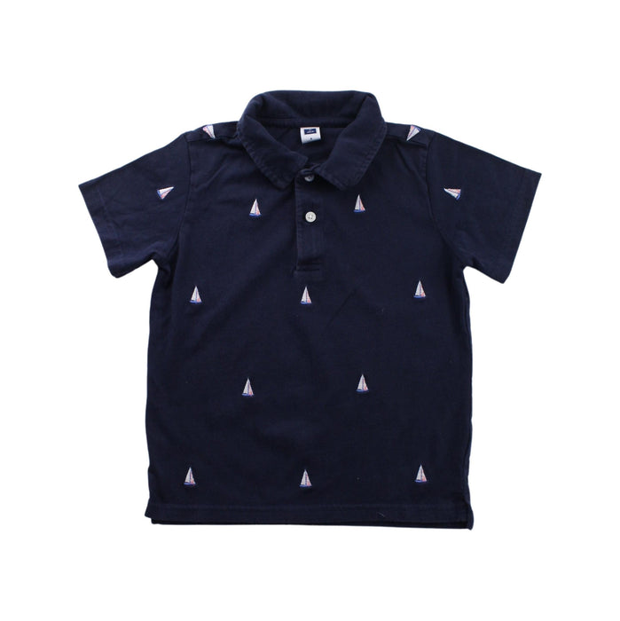 A Blue Short Sleeve Polos from Janie & Jack in size 4T for boy. (Front View)