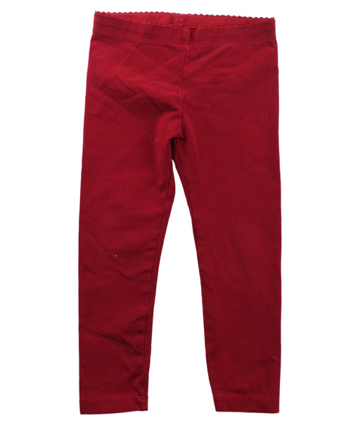 A Red Leggings from Tea in size 3T for girl. (Front View)