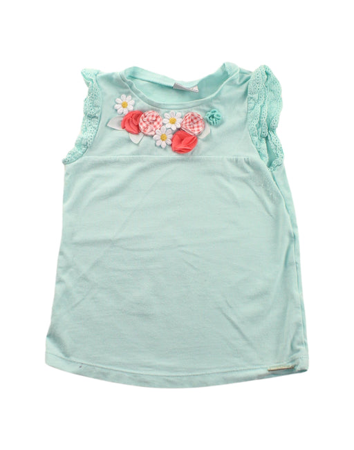 A Green Sleeveless Tops from Mayoral in size 4T for girl. (Front View)