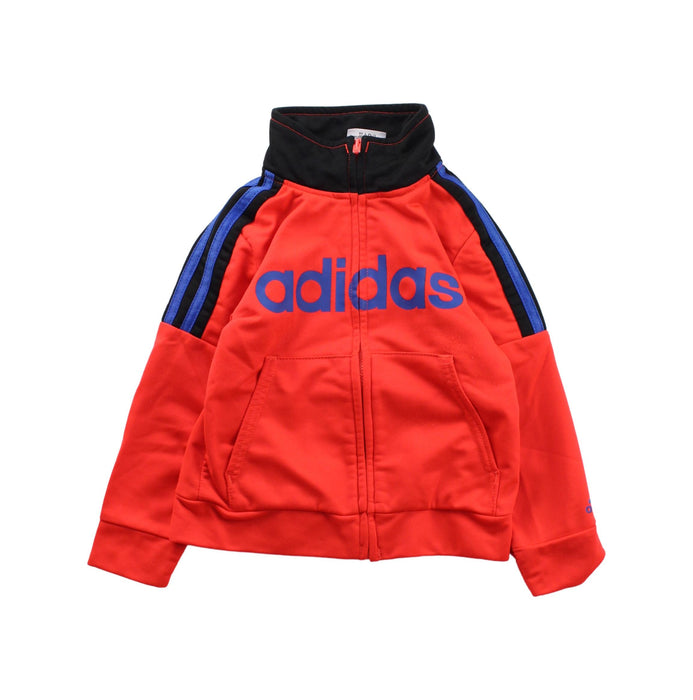 A Orange Zippered Sweatshirts from Adidas in size 2T for boy. (Front View)