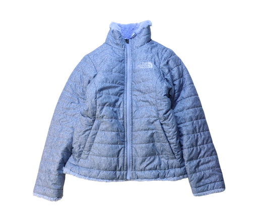 A Blue Puffer/Quilted Jackets from The North Face in size 6T for boy. (Front View)