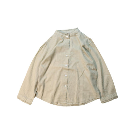 A Beige Long Sleeve Shirts from La Petite Caravane in size 4T for girl. (Front View)
