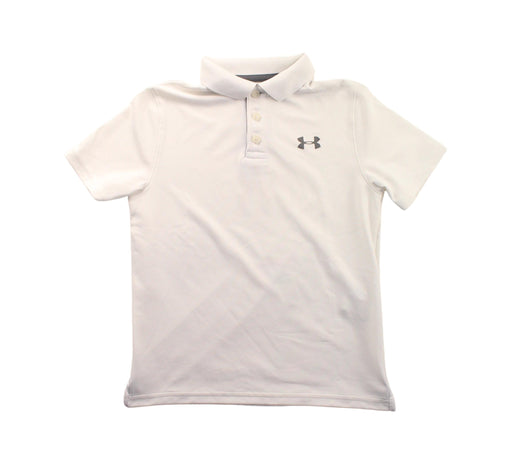 A White Short Sleeve Polos from Under Armour in size 8Y for boy. (Front View)