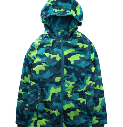 A Green Lightweight Jackets from Lands' End in size 8Y for boy. (Front View)