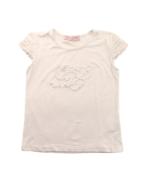 A White Short Sleeve Tops from Blumarine in size 3T for girl. (Front View)